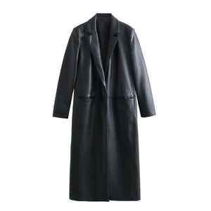 Black leather coat on a white background