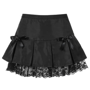 Black Goth Pleated Mini Skirt - True Garment