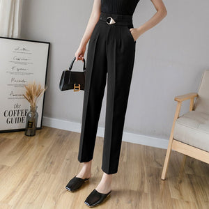 Cropped High-Waist Suit Trousers - True Garment