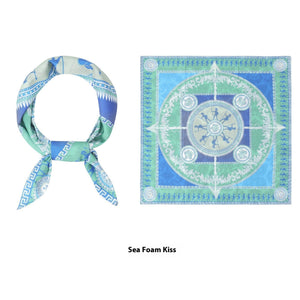 Elegant Printed Silk Square Scarf - True Garment