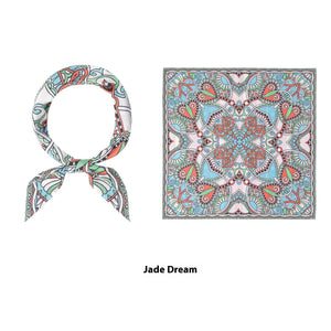 Elegant Printed Silk Square Scarf - True Garment