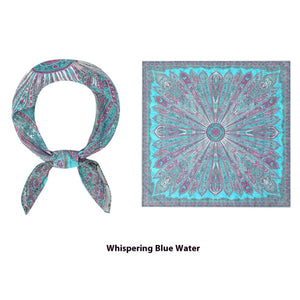 Elegant Printed Silk Square Scarf - True Garment