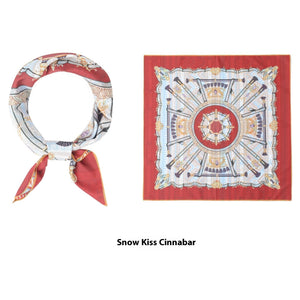 Elegant Printed Silk Square Scarf - True Garment