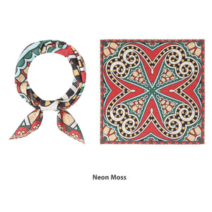 Elegant Printed Silk Square Scarf - True Garment