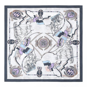 Elegant Printed Silk Square Scarf - True Garment