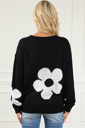 Floral Print European-Style Sweater - True Garment