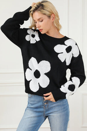 Floral Print European-Style Sweater - True Garment