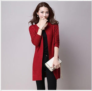 Hollow Knit V-Neck Sweater - True Garment