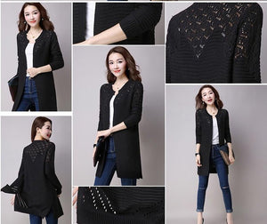 Hollow Knit V-Neck Sweater - True Garment