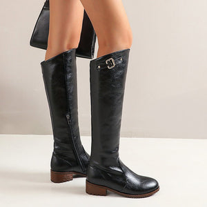 Retro Casual Women's Chunky Heel Knight Boots - True Garment