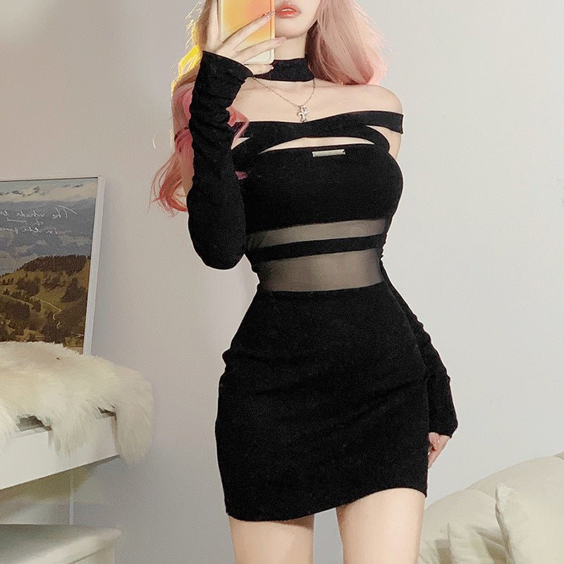 Sexy Backless Straight Neck Dress - True Garment