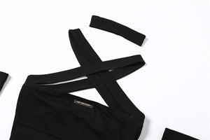 Sexy Backless Straight Neck Dress - True Garment