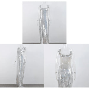 Silver Sequin Halter Dress - True Garment