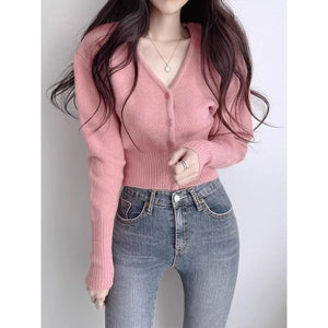 Stylish Short Knitted Cardigan - True Garment