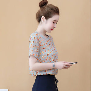 Sweet Chiffon Printed T-Shirt - True Garment