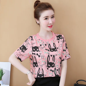 Sweet Chiffon Printed T-Shirt - True Garment