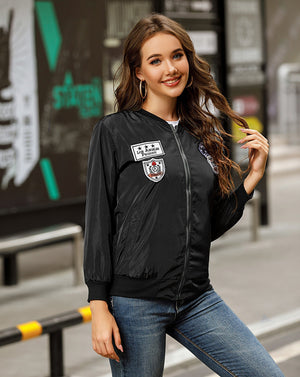 Trendy Decal Baseball Jacket - True Garment