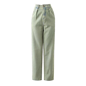 Trendy Green Straight Jeans - True Garment