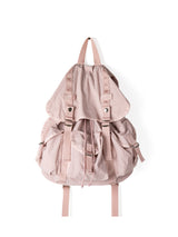 large capacity canvas pink backpack purse on a white background