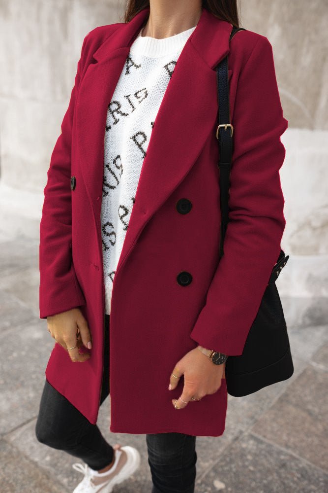Classic Woolen Coat for Women - True Garment