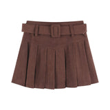 Corduroy Pleated A-Line Skirt - True Garment