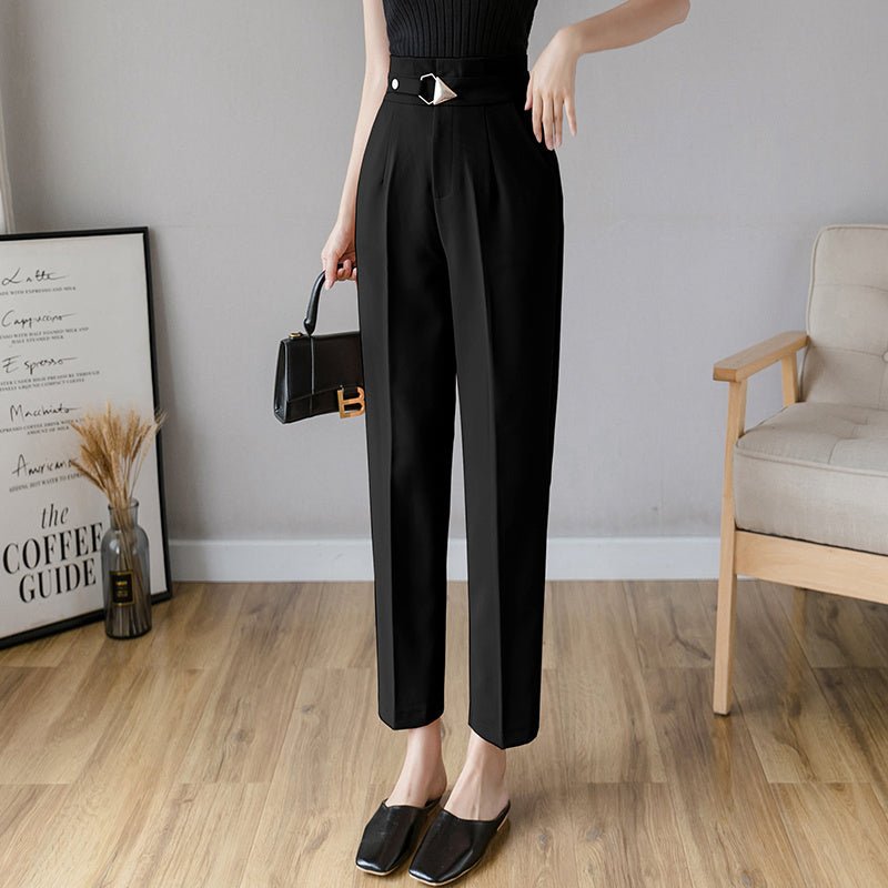 Cropped High-Waist Suit Trousers - True Garment