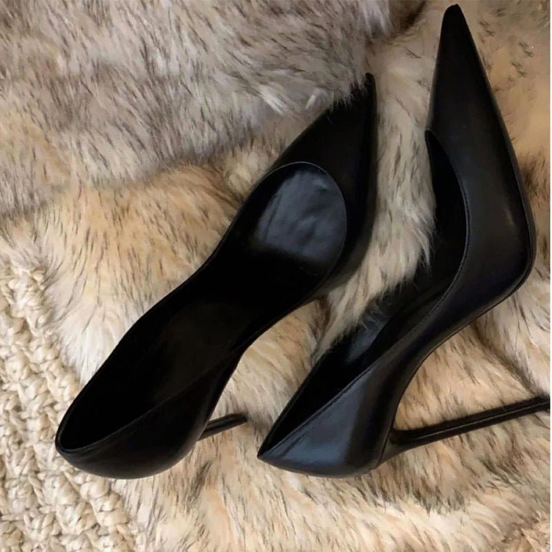 Elegant Black Stiletto Work Pumps - True Garment
