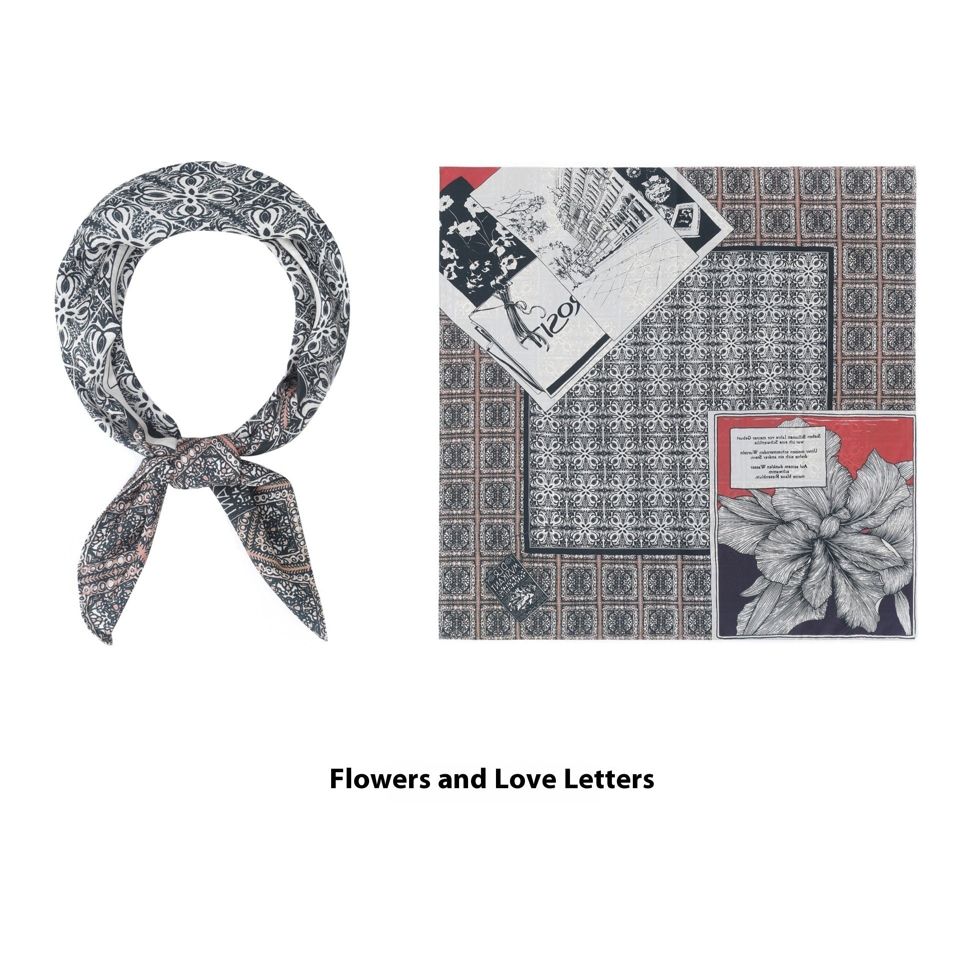 Elegant Printed Silk Square Scarf - True Garment