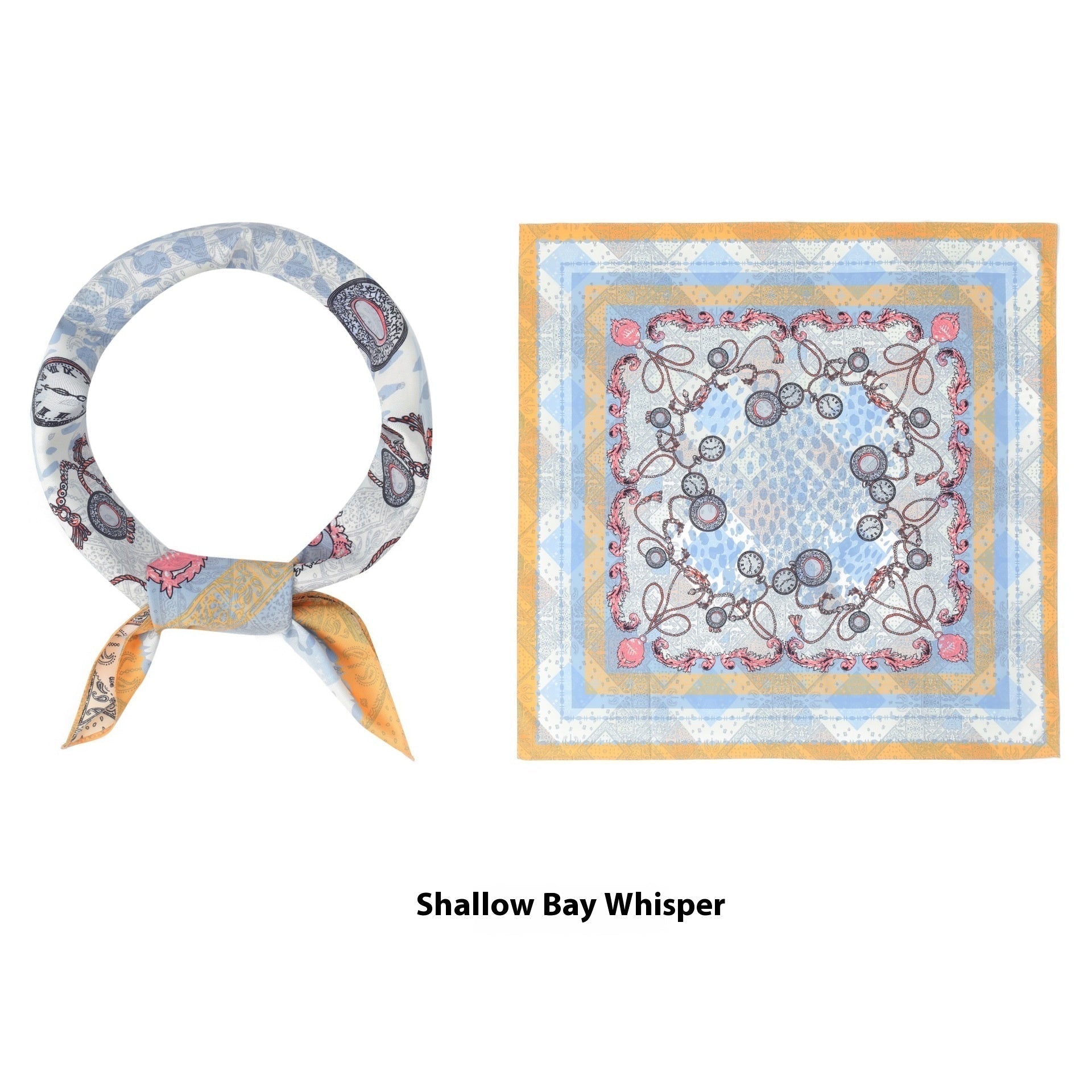 Elegant Printed Silk Square Scarf - True Garment