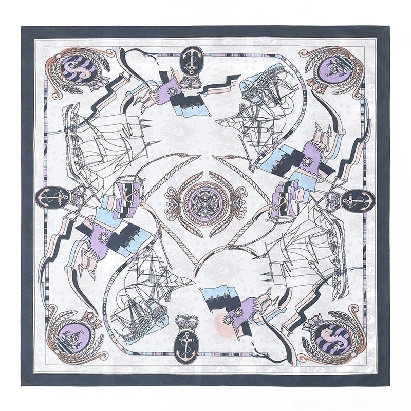 Elegant Printed Silk Square Scarf - True Garment