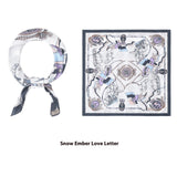 Elegant Printed Silk Square Scarf - True Garment