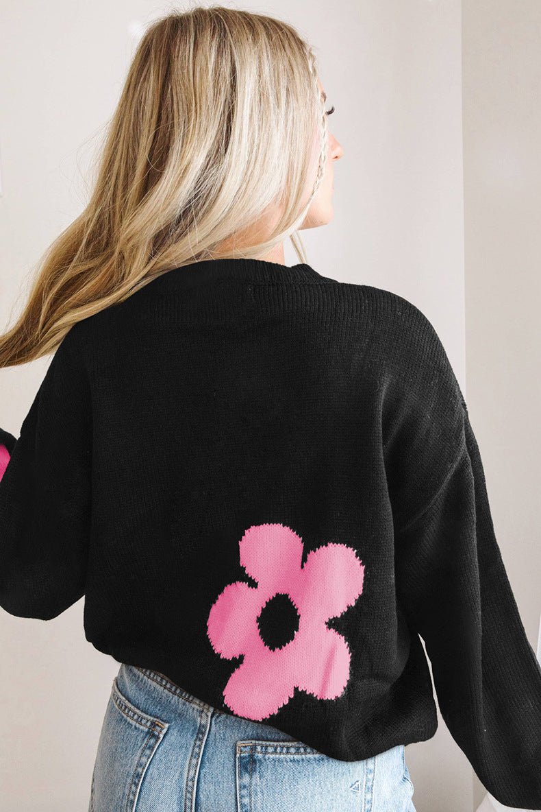 Floral Print European-Style Sweater - True Garment