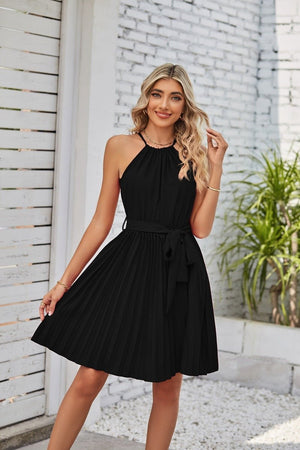 Halter Strapless Pleated Sundress - True Garment