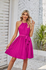 Halter Strapless Pleated Sundress - True Garment