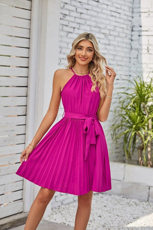 Halter Strapless Pleated Sundress - True Garment