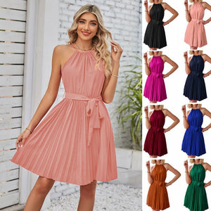 Halter Strapless Pleated Sundress - True Garment