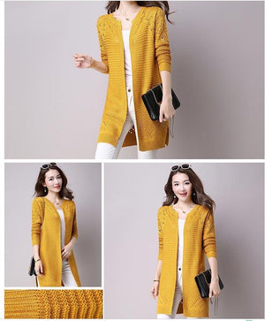 Hollow Knit V-Neck Sweater - True Garment