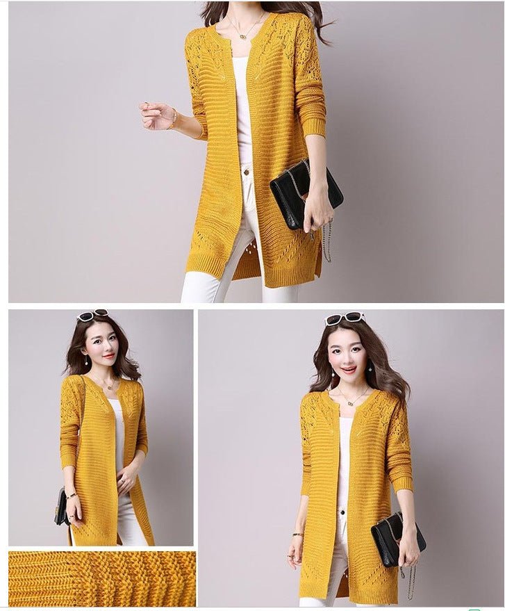 Hollow Knit V-Neck Sweater - True Garment