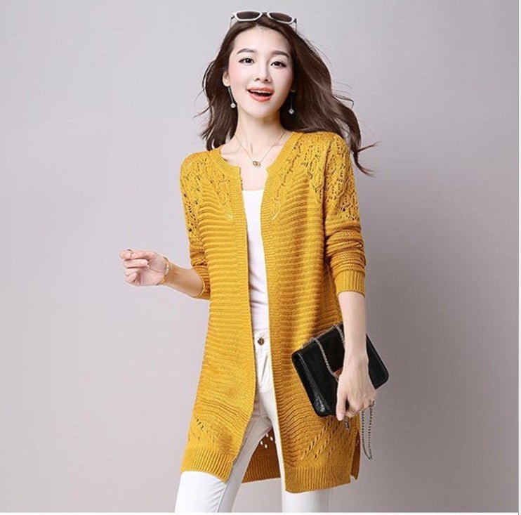 Hollow Knit V-Neck Sweater - True Garment