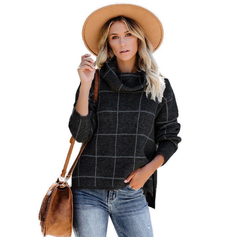 Plaid Street Knit Sweater - True Garment