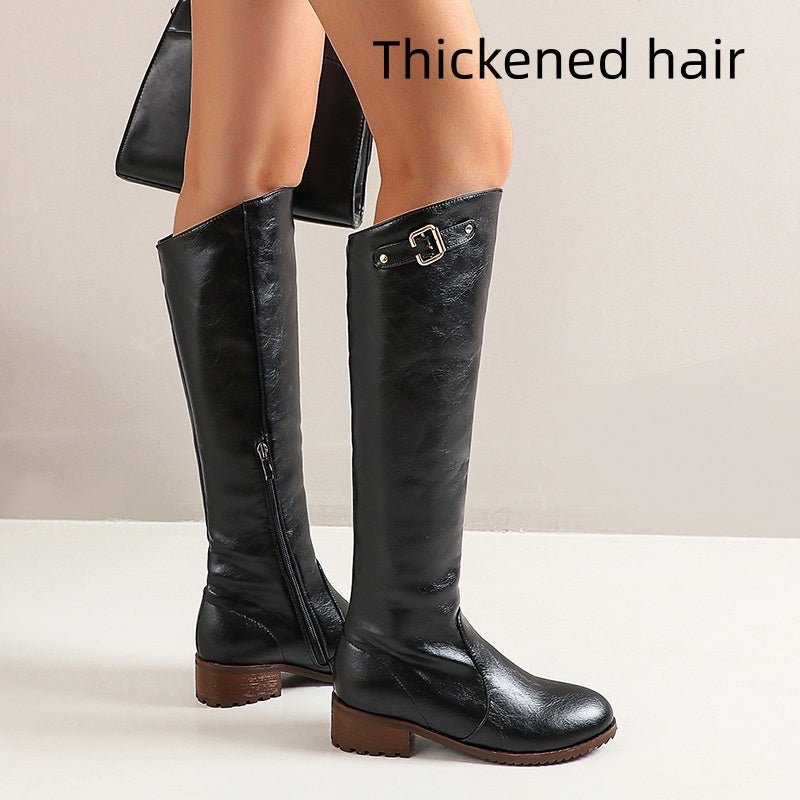 Retro Casual Women's Chunky Heel Knight Boots - True Garment
