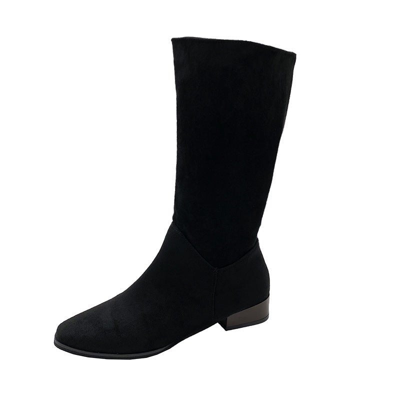 Retro Pointed Toe Mid Boots - True Garment