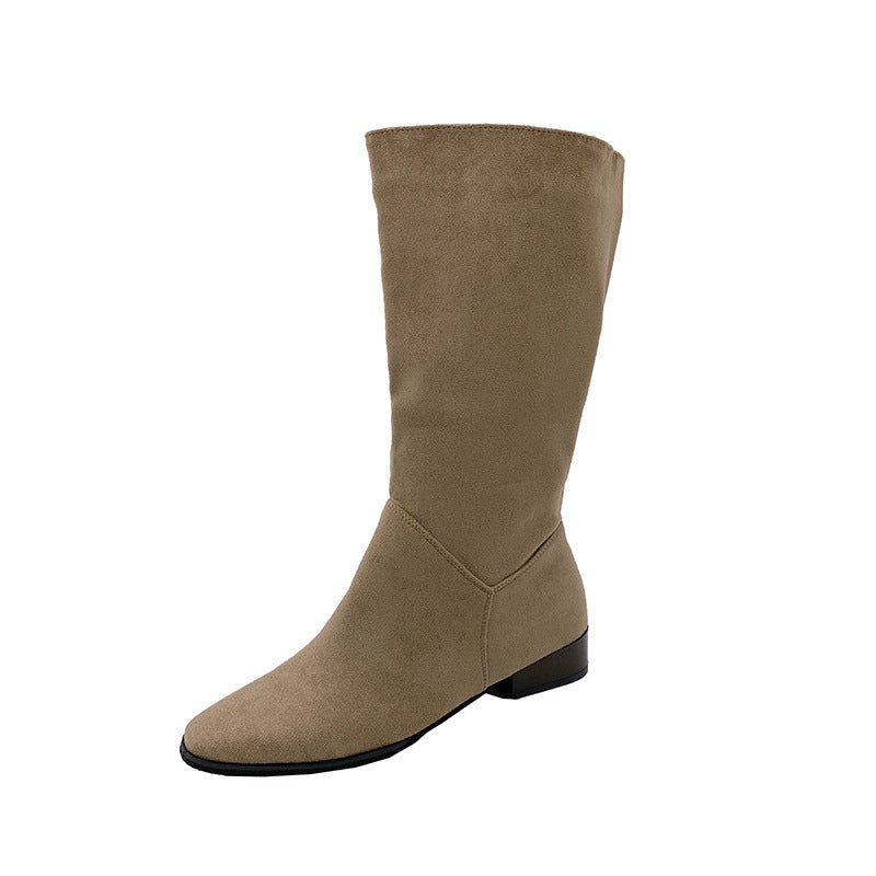 Retro Pointed Toe Mid Boots - True Garment