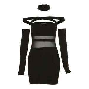 Sexy Backless Straight Neck Dress - True Garment