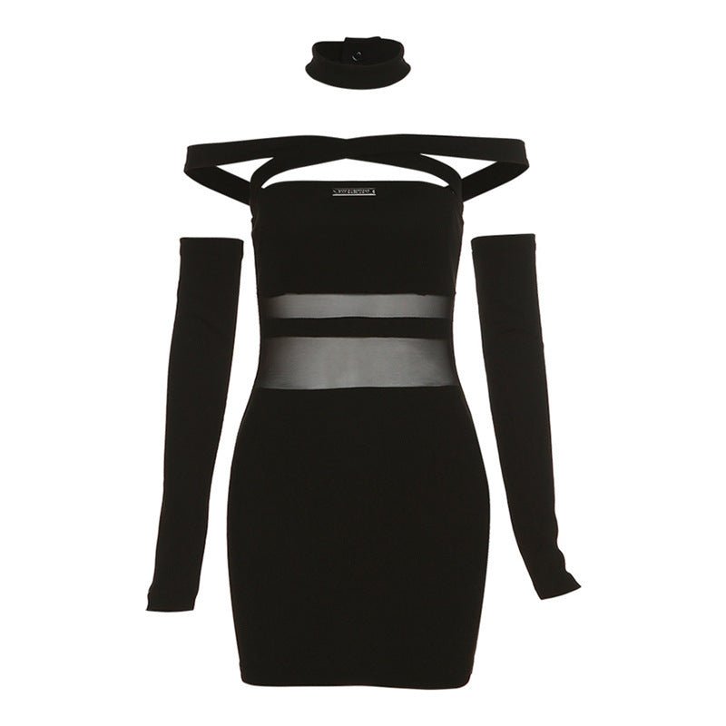 Sexy Backless Straight Neck Dress - True Garment