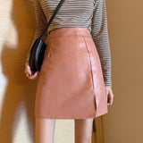 Shiny PU Leather Mini Skirt - True Garment