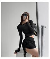 Slim High-Waist Pleated Skirt - True Garment