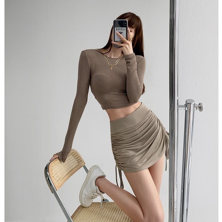 Slim High-Waist Pleated Skirt - True Garment