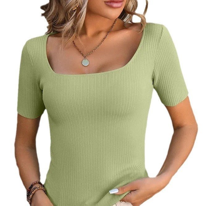 Summer Square-Neck Slim T-Shirt - True Garment