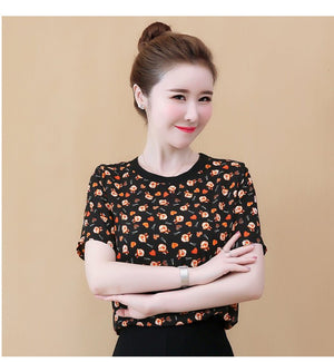Sweet Chiffon Printed T-Shirt - True Garment